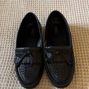 Basic Editions Black Woven Tassel Loafers
